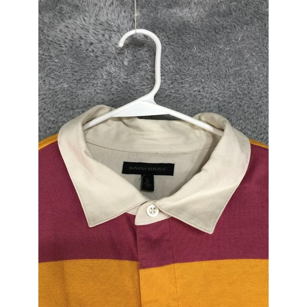 Banana Republic Polo Shirt Mens XL Tall Multicolor NWT Rugby Stripe